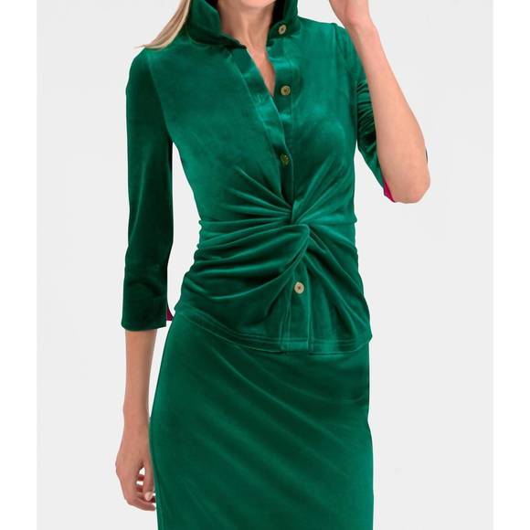 NEW GRETCHEN SCOTT twist & shout top in green - Picture 1 of 3